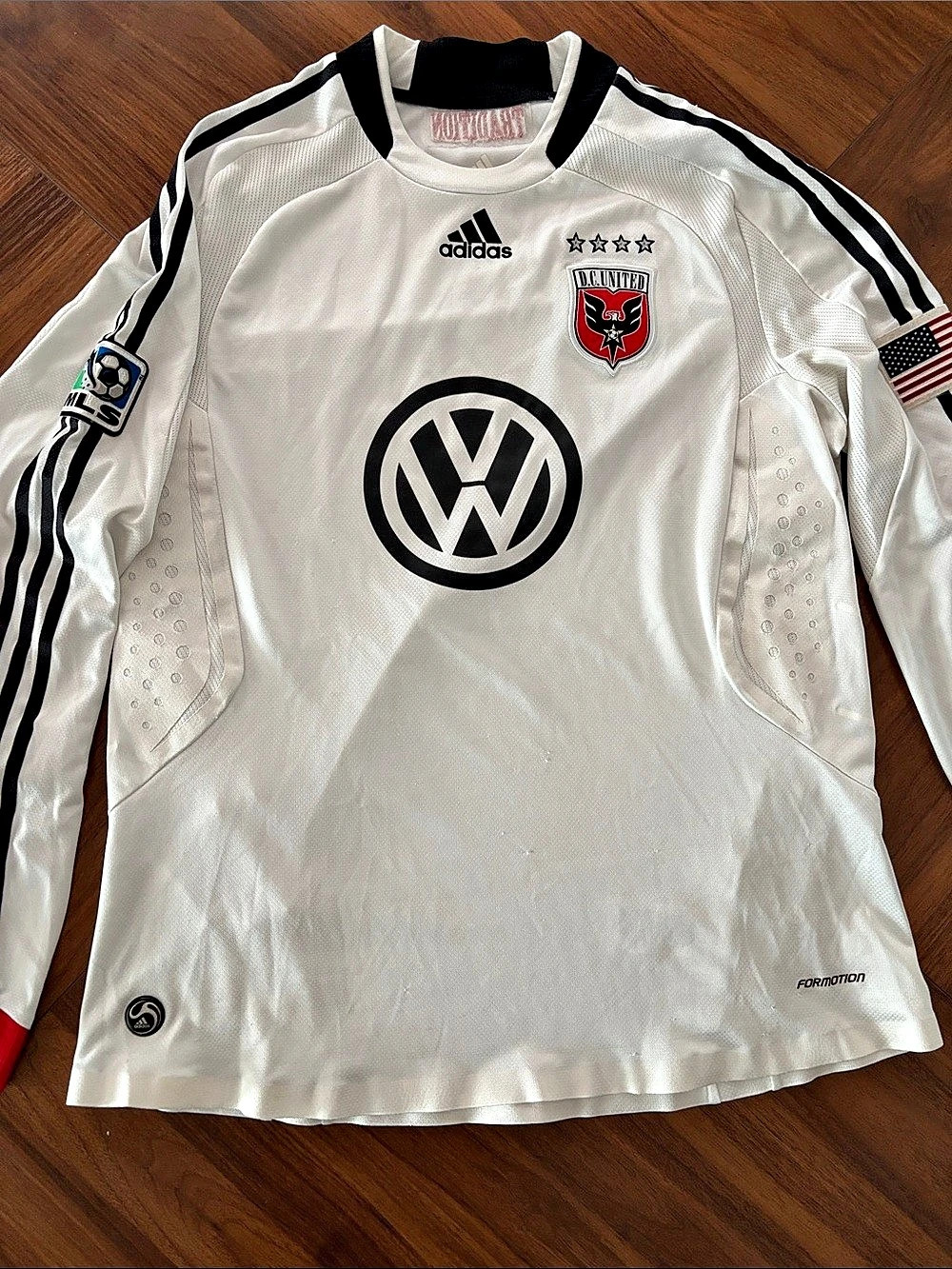 adidas DC United 2008-2009 Home Long Sleeve Jersey White & Black XL